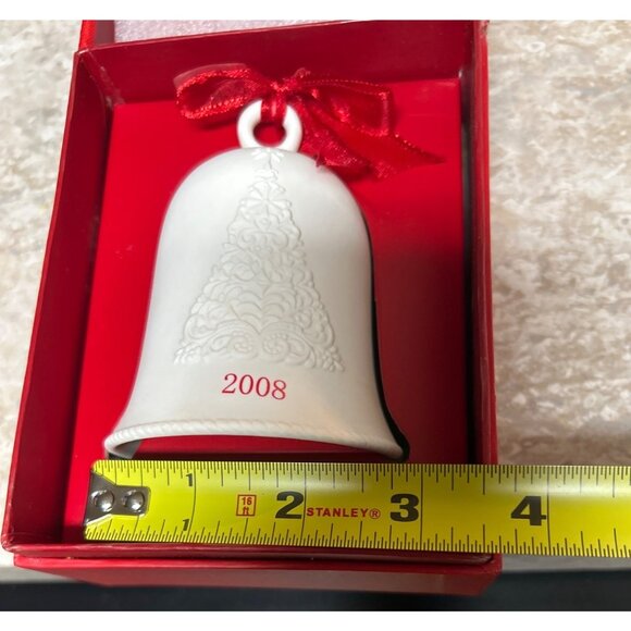 Hallmark 2008 Porcelain Dated Christmas Bell Ornament In Original Box 3”x 4” - Picture 6 of 7
